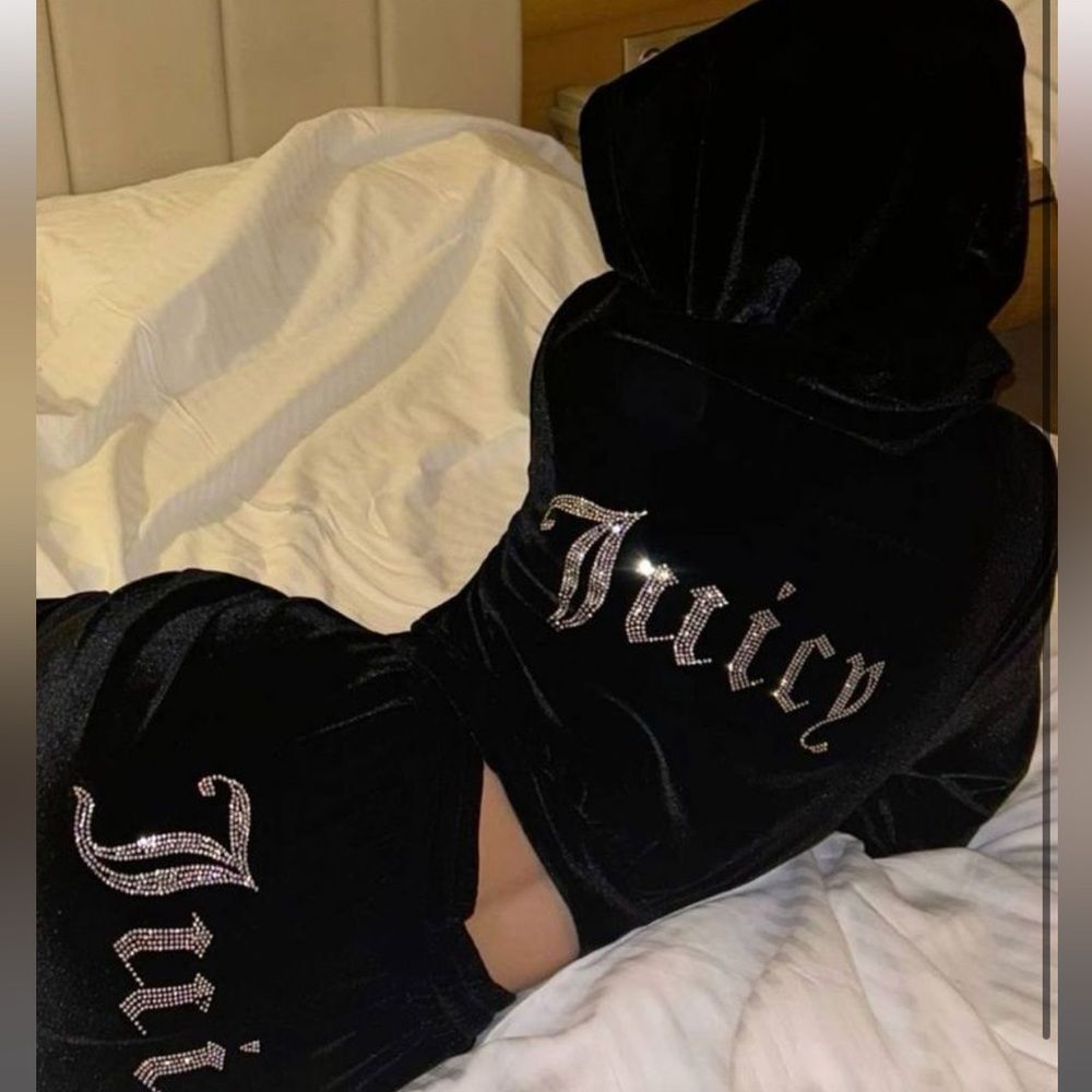 Juicy Couture y2k Liquorice velour rhinestone bling tracksuit